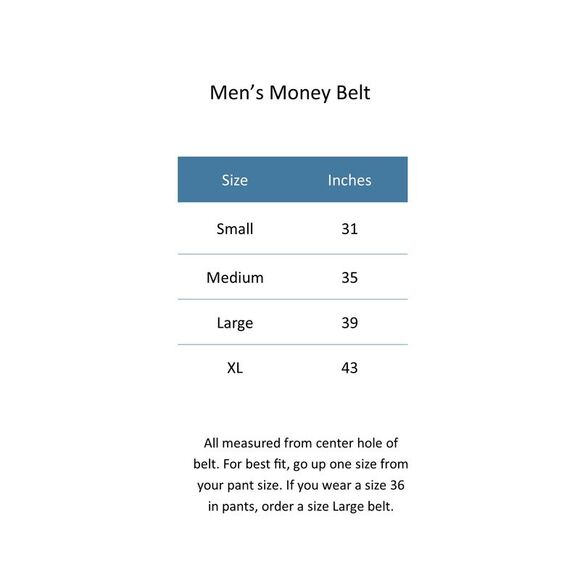 CTM Men's Travel Money Belt with Full Length Hidden Zipper - Picture 4 of 5